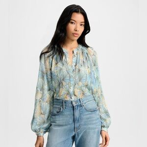Veronica Beard Fennel Pleated Button-Down